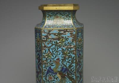 图片[2]-Cloisonne eight-sided vase with phoenix decoration, Qing dynasty-China Archive